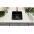 Hand Hammered 17 inch Highball Single Bowl Square Kitchen Sink - Matte Black